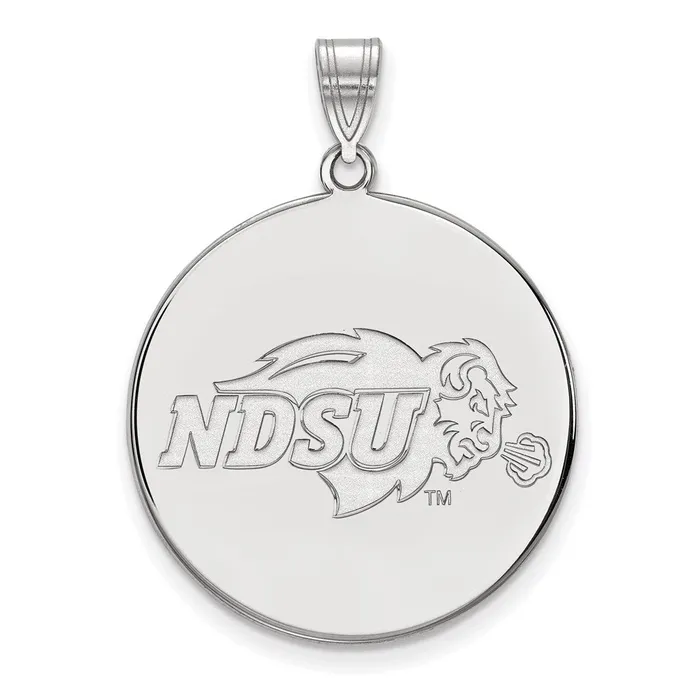 TreasureFineJewelers Necklaces Sterling Silver Rhodiumplated North Dakota State University Extra Large Disc Pendant
