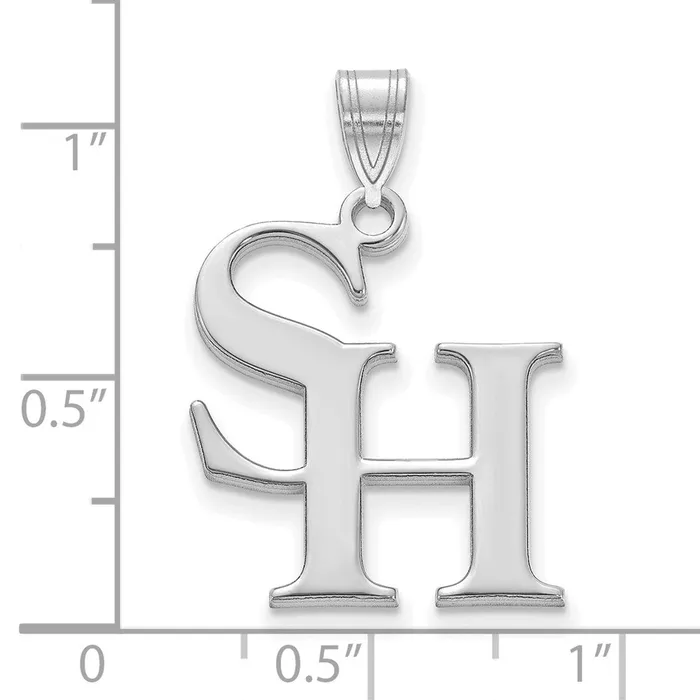TreasureFineJewelers Necklaces Sterling Silver Rhodiumplated Sam Houston State University Large Pendant