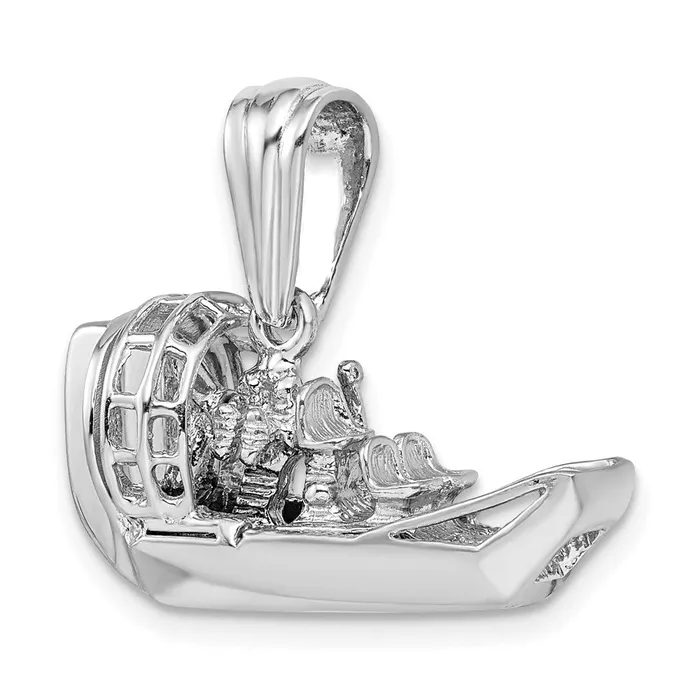 TreasureFineJewelers Sterling Silver Polished 3D Air Boat Pendant Necklaces