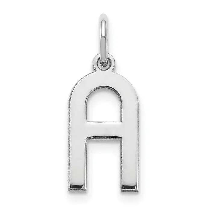 TreasureFineJewelers Sterling Silver Rhodiumplated Letter A Initial Pendant Necklaces TreasureFineJewelers Sterling Silver Rhodiumplated Letter A Initial Pendant Necklaces