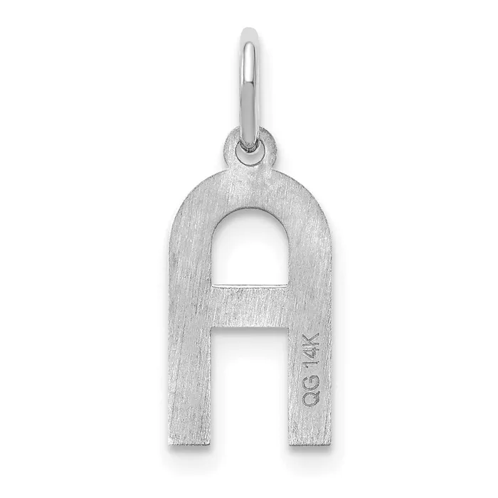 TreasureFineJewelers Sterling Silver Rhodiumplated Letter A Initial Pendant Necklaces