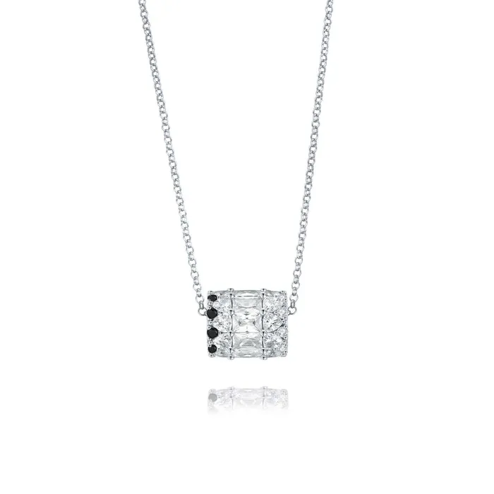 Trendolla Jewelry Necklaces IMPERIAL Black PAV Men Crown Necklace