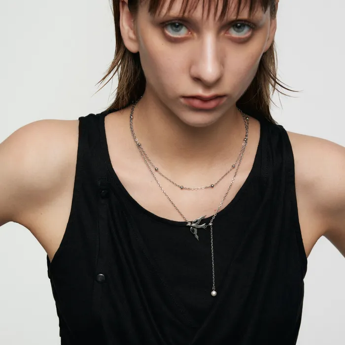 DoubleLayer Peace Dove Necklace Blackheadshop Necklaces