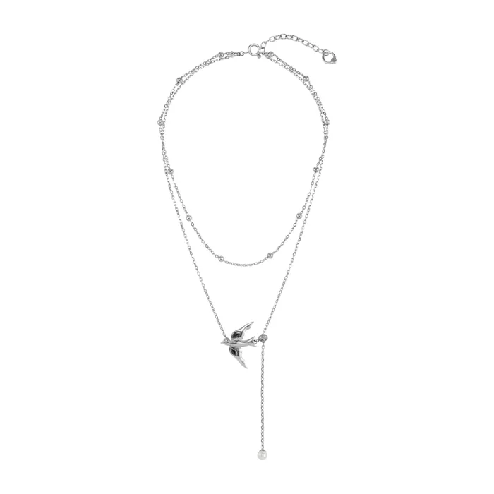 DoubleLayer Peace Dove Necklace Blackheadshop Necklaces DoubleLayer Peace Dove Necklace Blackheadshop Necklaces