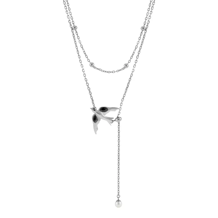 DoubleLayer Peace Dove Necklace Blackheadshop Necklaces DoubleLayer Peace Dove Necklace Blackheadshop Necklaces