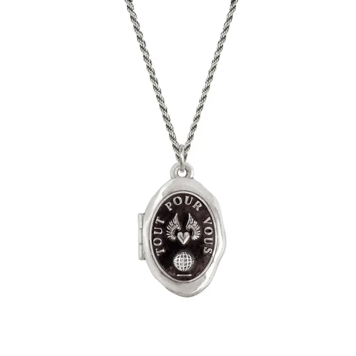 Pyrrha Winged Heart Locket Necklaces