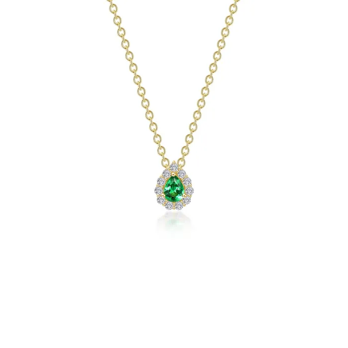 061 CTW Pearshaped Halo Necklace Lafonn Necklaces