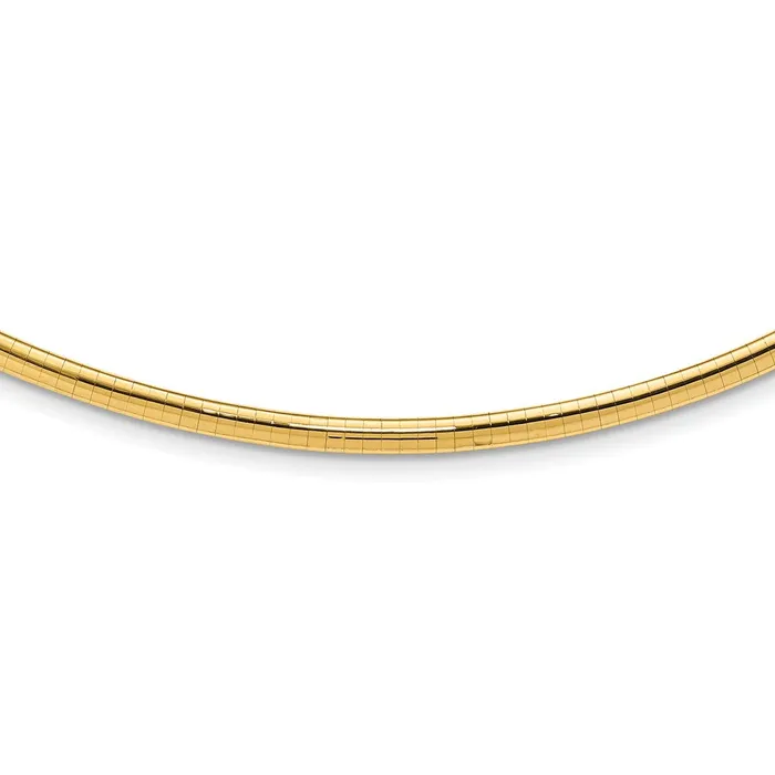 14k 4mm Domed Omega NecklaceWBCOD416 WB Choice Jewelry Necklaces