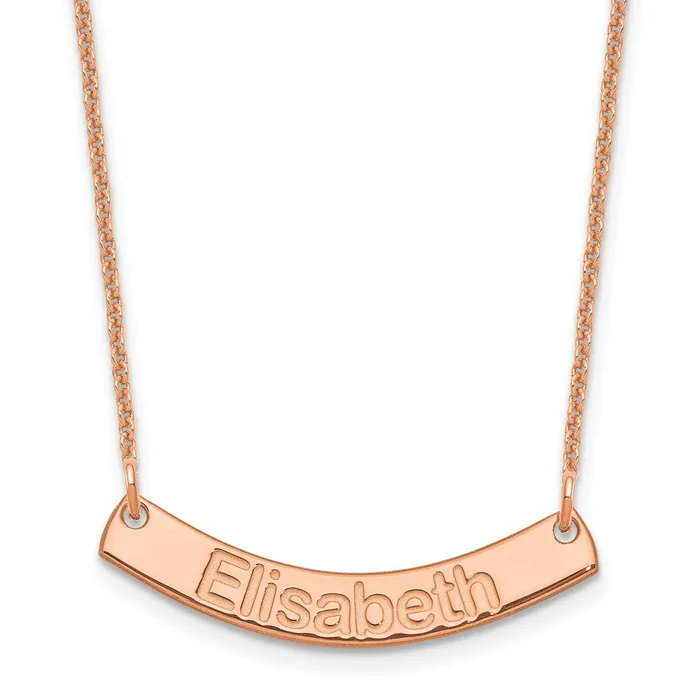 14K Rose Gold Small Polished Curved Arial Rounded Bar NecklaceWBCXNA1234R WB Choice Jewelry Necklaces 14K Rose Gold Small Polished Curved Arial Rounded Bar NecklaceWBCXNA1234R WB Choice Jewelry Necklaces