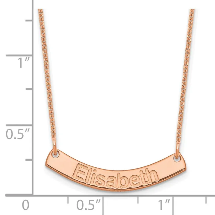 14K Rose Gold Small Polished Curved Arial Rounded Bar NecklaceWBCXNA1234R WB Choice Jewelry Necklaces 14K Rose Gold Small Polished Curved Arial Rounded Bar NecklaceWBCXNA1234R WB Choice Jewelry Necklaces