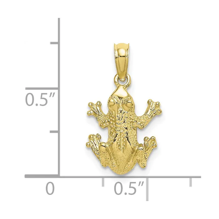 Charm Necklaces 10k Textured Top View FROG CharmWBC10K6517 WB Choice Jewelry
