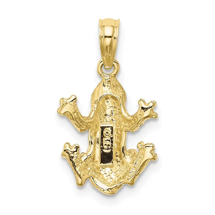 Charm Necklaces 10k Textured Top View FROG CharmWBC10K6517 WB Choice Jewelry
