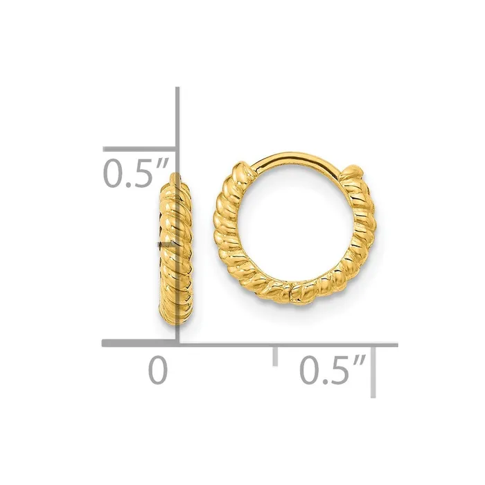 Earrings WB Choice Jewelry 14K Madi K Polished Textured Hoop EarringsWBCGK1157