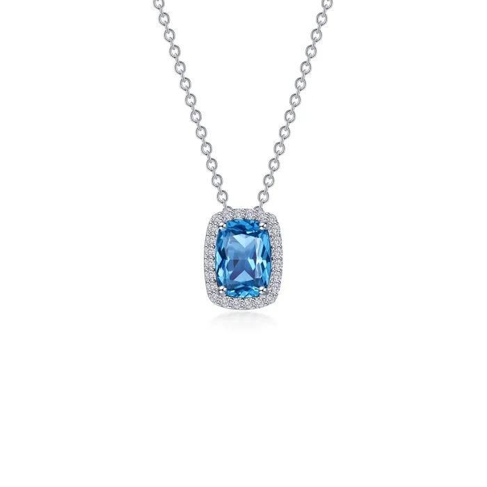 Lafonn Necklaces 426 CTW Halo CushionCut Necklace