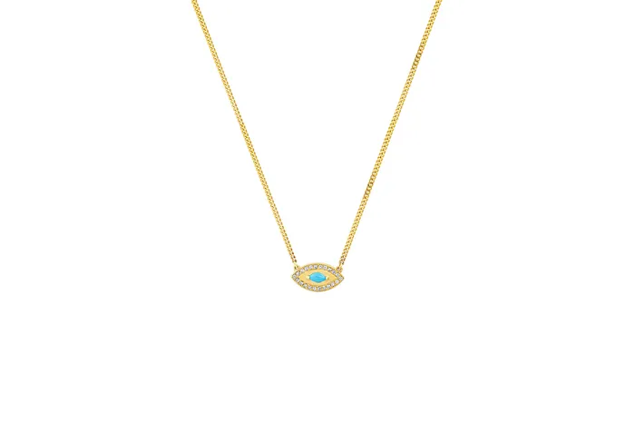 Necklaces Shylee Rose Jewelry Evil Eye Necklace w Turquoise Marquise