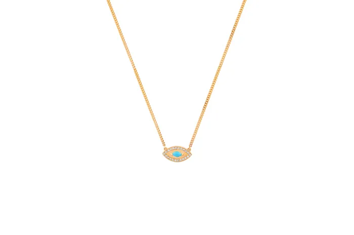 Necklaces Shylee Rose Jewelry Evil Eye Necklace w Turquoise Marquise