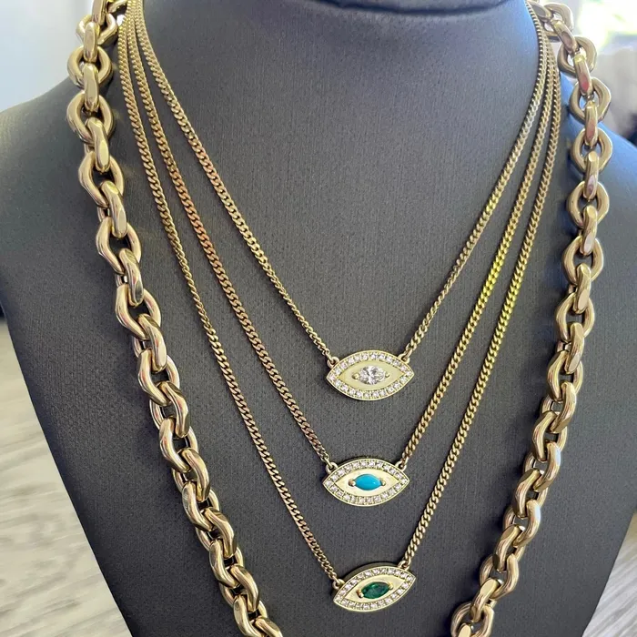 Necklaces Shylee Rose Jewelry Evil Eye Necklace w Turquoise Marquise