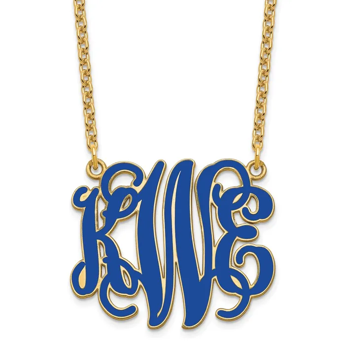 Necklaces Sterling SilverGoldplated Large Epoxied Monogram NecklaceWBCXNA545GP WB Choice Jewelry Necklaces Sterling SilverGoldplated Large Epoxied Monogram NecklaceWBCXNA545GP WB Choice Jewelry