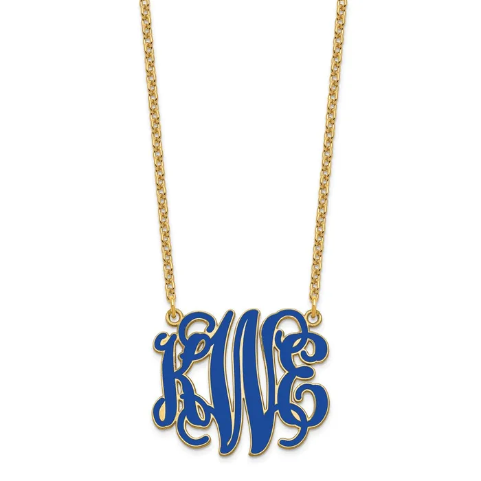 Necklaces Sterling SilverGoldplated Large Epoxied Monogram NecklaceWBCXNA545GP WB Choice Jewelry Necklaces Sterling SilverGoldplated Large Epoxied Monogram NecklaceWBCXNA545GP WB Choice Jewelry