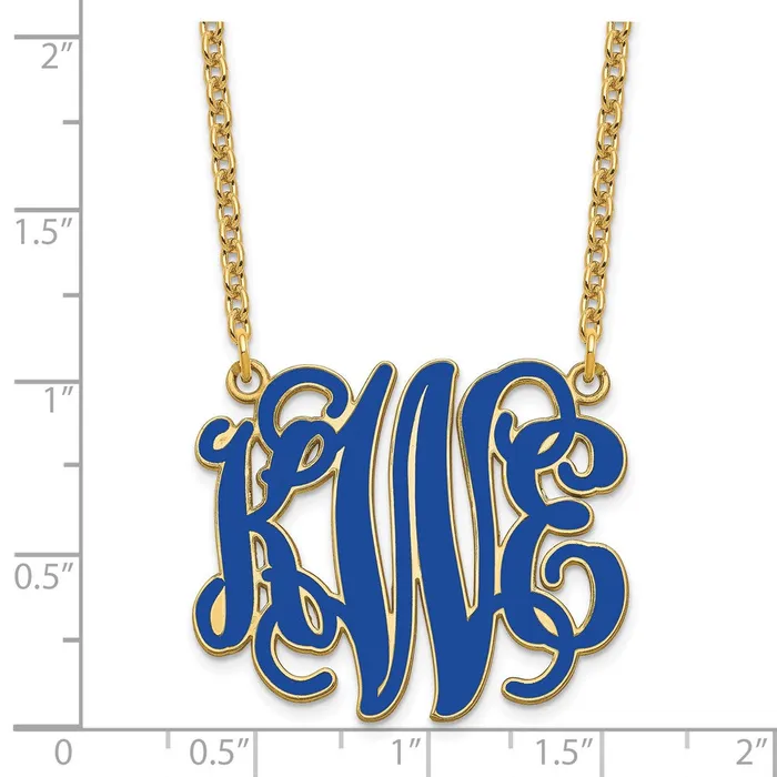 Necklaces Sterling SilverGoldplated Large Epoxied Monogram NecklaceWBCXNA545GP WB Choice Jewelry Necklaces Sterling SilverGoldplated Large Epoxied Monogram NecklaceWBCXNA545GP WB Choice Jewelry