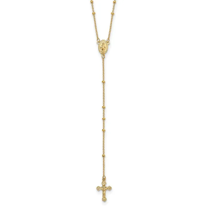 Necklaces WB Choice Jewelry 14k Polished 2mm Beaded Rosary NecklaceWBCSF2515195 Necklaces WB Choice Jewelry 14k Polished 2mm Beaded Rosary NecklaceWBCSF2515195