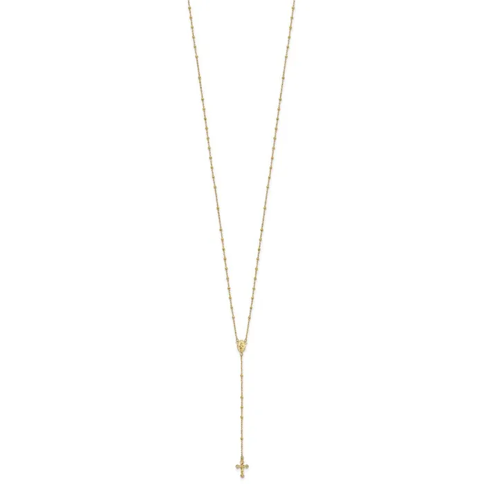 Necklaces WB Choice Jewelry 14k Polished 2mm Beaded Rosary NecklaceWBCSF2515195 Necklaces WB Choice Jewelry 14k Polished 2mm Beaded Rosary NecklaceWBCSF2515195