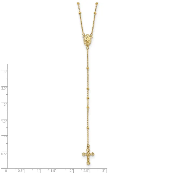 Necklaces WB Choice Jewelry 14k Polished 2mm Beaded Rosary NecklaceWBCSF2515195 Necklaces WB Choice Jewelry 14k Polished 2mm Beaded Rosary NecklaceWBCSF2515195