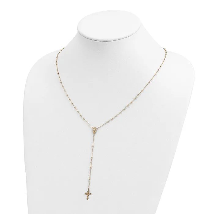 Necklaces WB Choice Jewelry 14k Polished 2mm Beaded Rosary NecklaceWBCSF2515195 Necklaces WB Choice Jewelry 14k Polished 2mm Beaded Rosary NecklaceWBCSF2515195