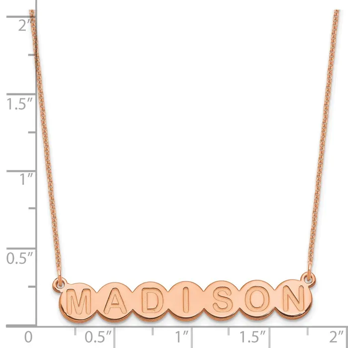 Necklaces WB Choice Jewelry 14K Rose Gold 7 Letter Bubble NecklaceWBCXNA1319R Necklaces WB Choice Jewelry 14K Rose Gold 7 Letter Bubble NecklaceWBCXNA1319R