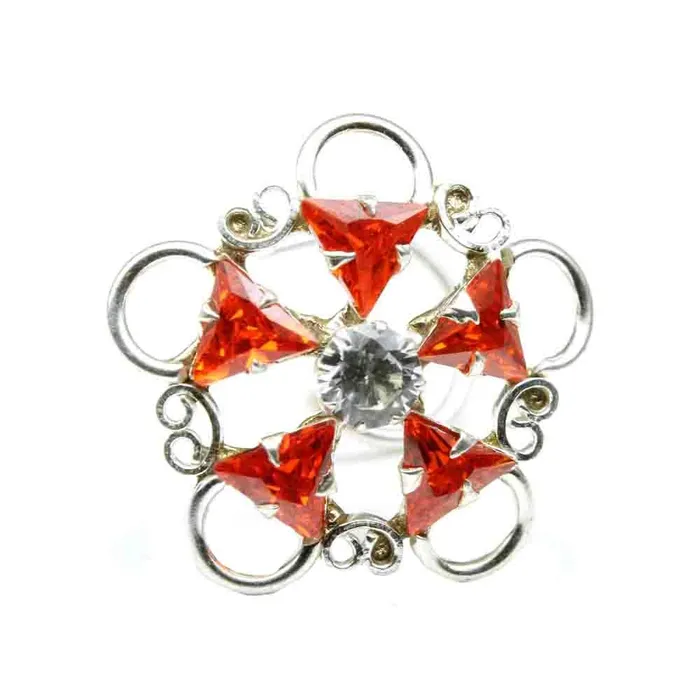 Rings Karizma Jewels Cute Real Sterling Silver Orange White CZ Nose ring Push Pin
