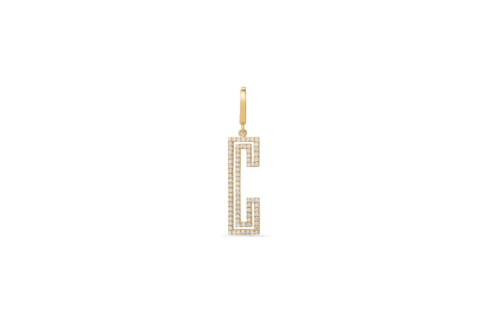 Shylee Rose Jewelry Charm Necklaces Diamond Outline Initial Charm