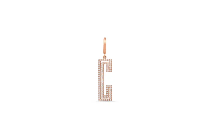Shylee Rose Jewelry Charm Necklaces Diamond Outline Initial Charm