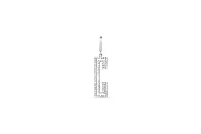Shylee Rose Jewelry Charm Necklaces Diamond Outline Initial Charm