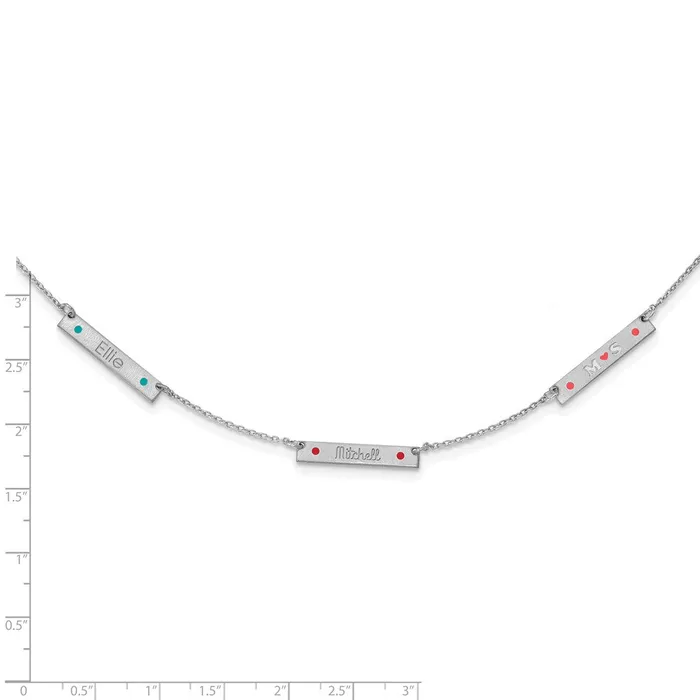 Sterling SilverRhodiumplated Brushed 3 Station with Epoxy NecklaceWBCXNA11783SS WB Choice Jewelry Necklaces Sterling SilverRhodiumplated Brushed 3 Station with Epoxy NecklaceWBCXNA11783SS WB Choice Jewelry Necklaces