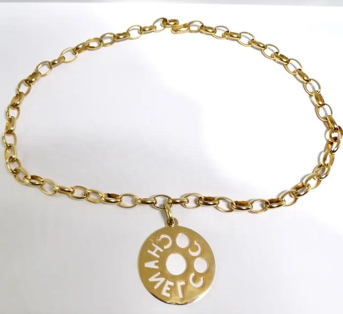 Vintage by Misty Necklaces Chanel 1970s Gold Tone Oversize Pendant Necklace