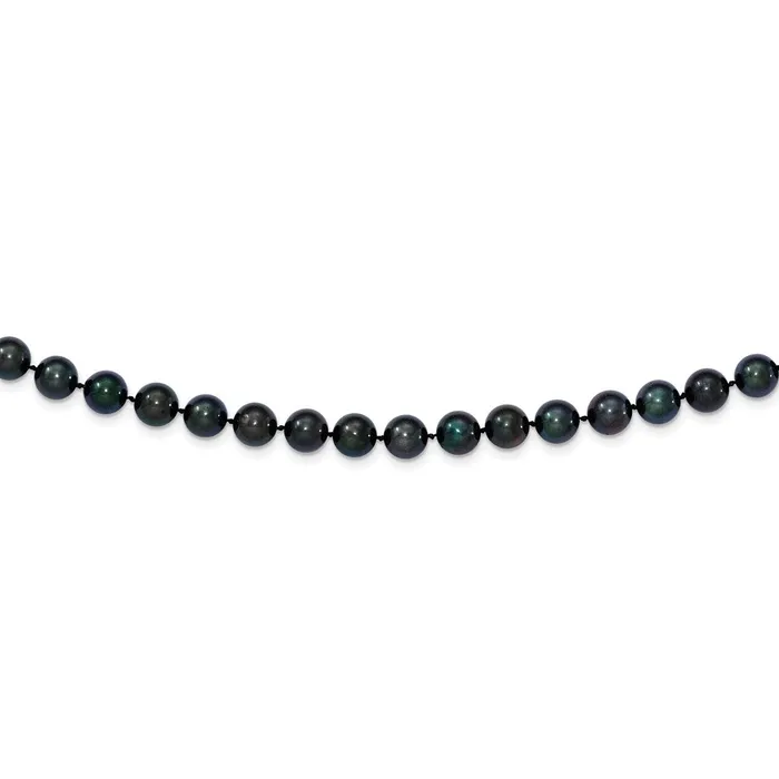 WB Choice Jewelry 14k White Gold 78mm Round Black Saltwater Akoya Cultured Pearl NecklaceWBCPLB7018 Necklaces WB Choice Jewelry 14k White Gold 78mm Round Black Saltwater Akoya Cultured Pearl NecklaceWBCPLB7018 Necklaces
