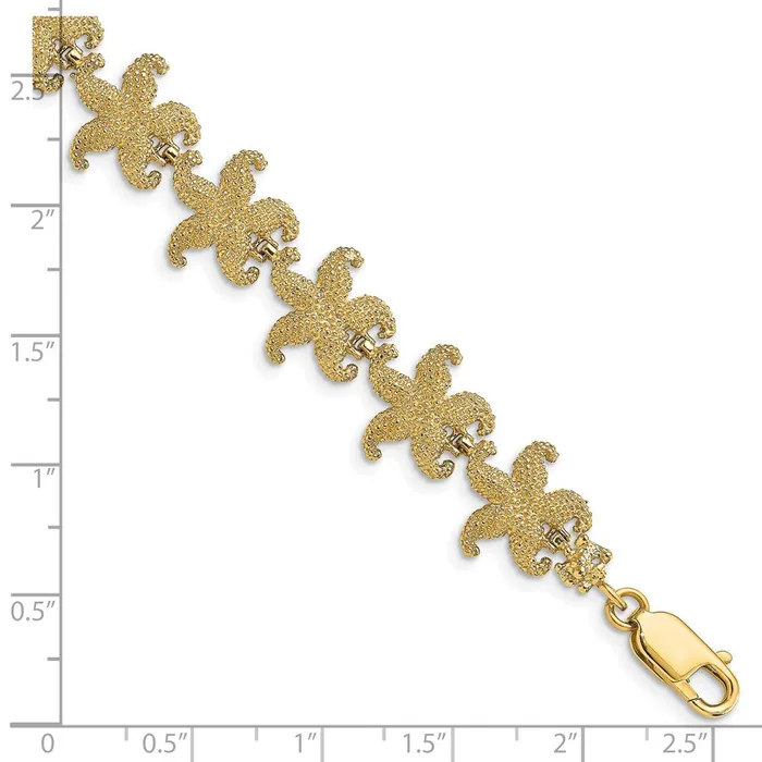 WB Choice Jewelry Bracelets 14k Puffed Starfish Link BraceletWBCFB1735725 WB Choice Jewelry Bracelets 14k Puffed Starfish Link BraceletWBCFB1735725