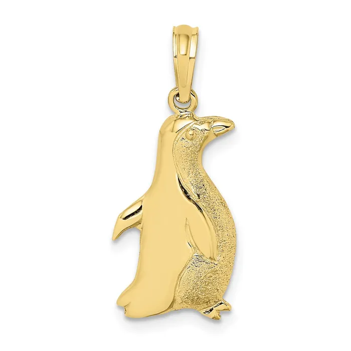 WB Choice Jewelry Charm Necklaces 10K 2D Polished and Engraved Penguin CharmWBC10K6509