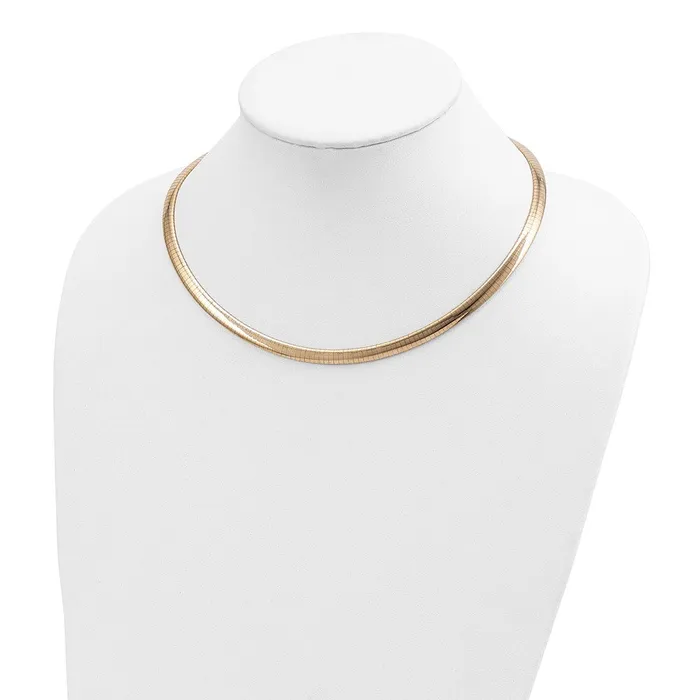 WB Choice Jewelry Necklaces 14k 6mm Domed Omega NecklaceWBCOD616 WB Choice Jewelry Necklaces 14k 6mm Domed Omega NecklaceWBCOD616