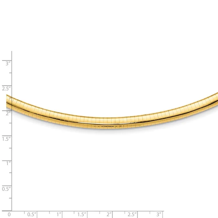 WB Choice Jewelry Necklaces 14k 6mm Domed Omega NecklaceWBCOD616 WB Choice Jewelry Necklaces 14k 6mm Domed Omega NecklaceWBCOD616