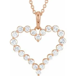 WB Choice Jewelry Necklaces 14K Rose 1 CTW Diamond Heart 18 Necklace 6496060002PSTWBC WB Choice Jewelry Necklaces 14K Rose 1 CTW Diamond Heart 18 Necklace 6496060002PSTWBC