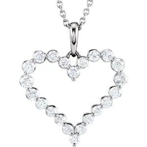 WB Choice Jewelry Necklaces 14K Rose 1 CTW Diamond Heart 18 Necklace 6496060002PSTWBC WB Choice Jewelry Necklaces 14K Rose 1 CTW Diamond Heart 18 Necklace 6496060002PSTWBC