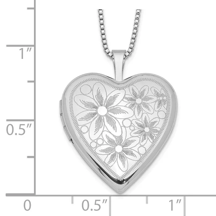 WB Choice Jewelry Necklaces Sterling Silver Rhodiumplated 20mm with Daisies Heart Locket NecklaceWBCQLS24218 WB Choice Jewelry Necklaces Sterling Silver Rhodiumplated 20mm with Daisies Heart Locket NecklaceWBCQLS24218
