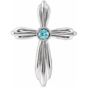 WB Choice Jewelry Platinum Blue Zircon Cross Necklace R42369767PSTWBC Necklaces WB Choice Jewelry Platinum Blue Zircon Cross Necklace R42369767PSTWBC Necklaces