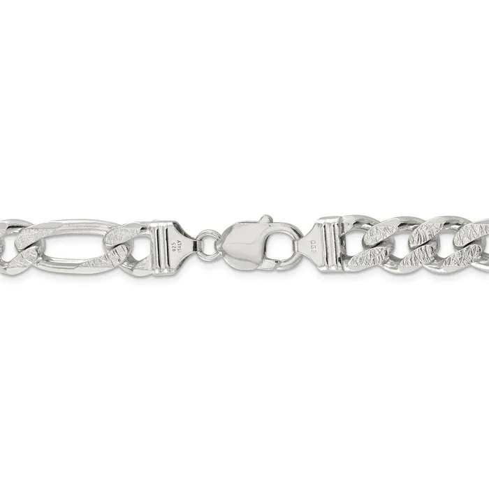 WB Choice Jewelry Sterling Silver 105mm Pav Flat Figaro ChainWBCQFF3008 Necklaces WB Choice Jewelry Sterling Silver 105mm Pav Flat Figaro ChainWBCQFF3008 Necklaces