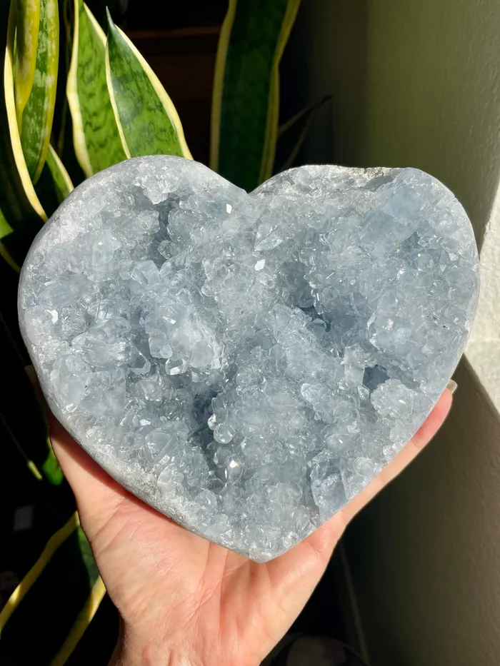 XL Heart Celestite Geode Sugar Studio Crystals Necklaces