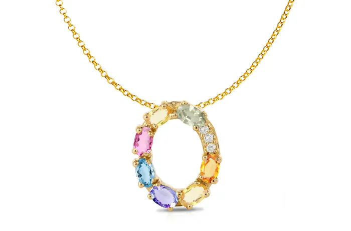 Albert Hern Pendant Letter O Initial 18kt Gold Necklaces