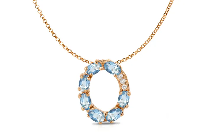 Albert Hern Pendant Letter O Initial 18kt Gold Necklaces