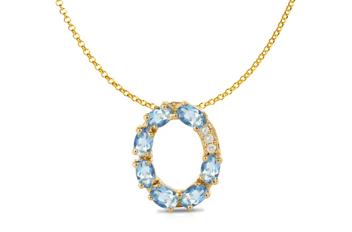 Albert Hern Pendant Letter O Initial 18kt Gold Necklaces