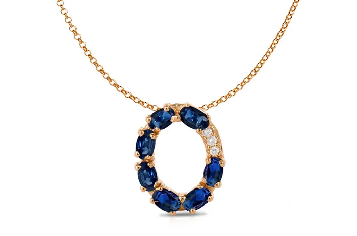 Albert Hern Pendant Letter O Initial 18kt Gold Necklaces